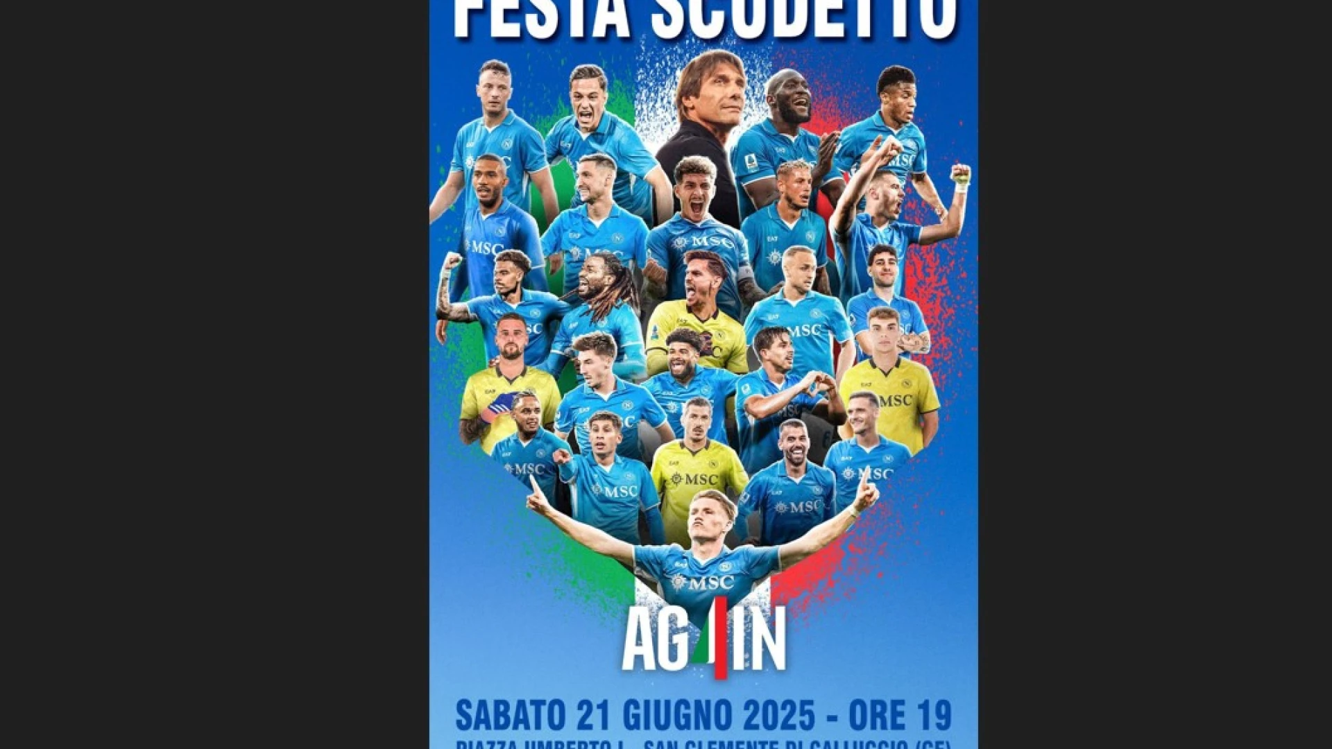 A Galluccio va in scena la festa per il quarto scudetto del Napoli. Appuntamento per sabato 21 giugno.